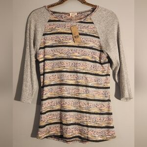 NWT BUCKLE Striped Raglan Sleeve Top